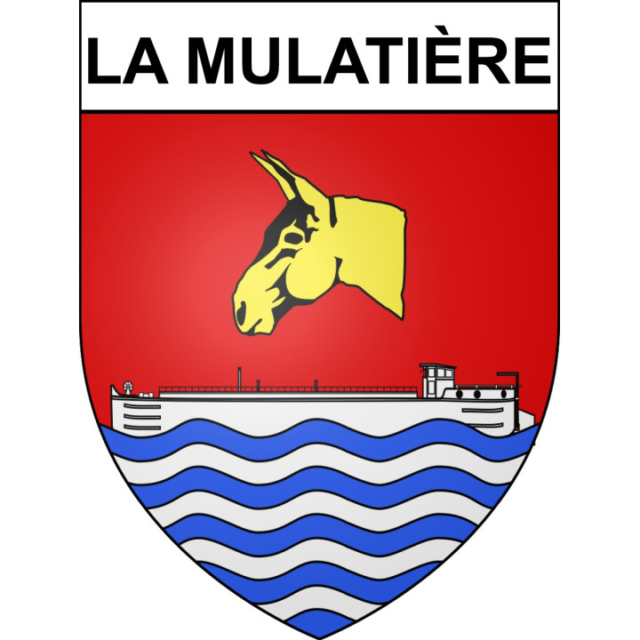 Pegatinas escudo de armas de La Mulatière adhesivo de la etiqueta engomada