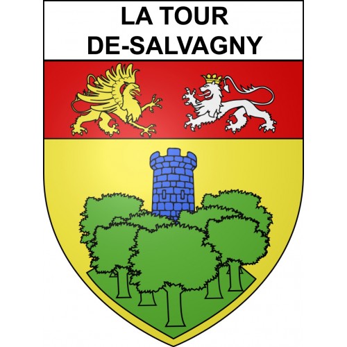 Pegatinas escudo de armas de La Tour-de-Salvagny adhesivo de la etiqueta engomada