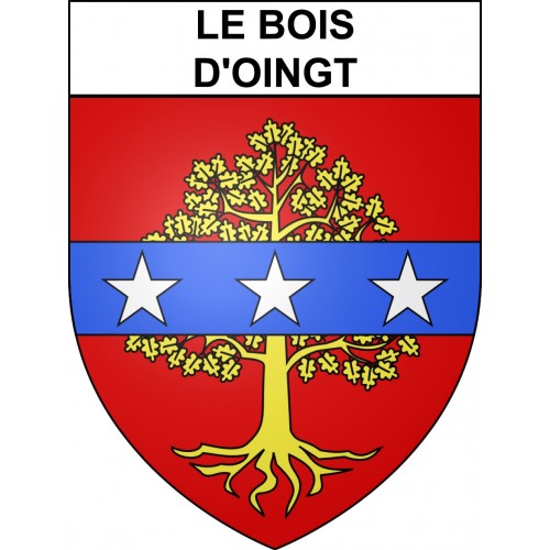 Pegatinas escudo de armas de Le Bois-d'Oingt adhesivo de la etiqueta engomada