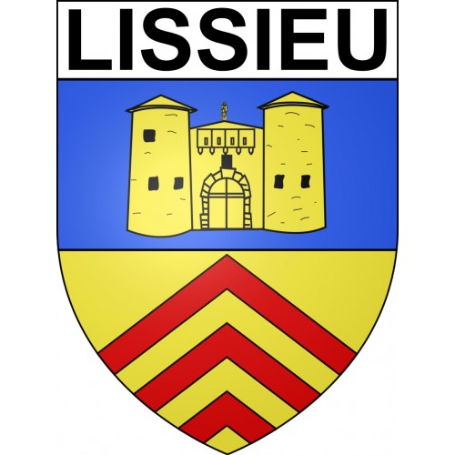 Pegatinas escudo de armas de Lissieu adhesivo de la etiqueta engomada