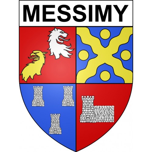 Pegatinas escudo de armas de Messimy adhesivo de la etiqueta engomada