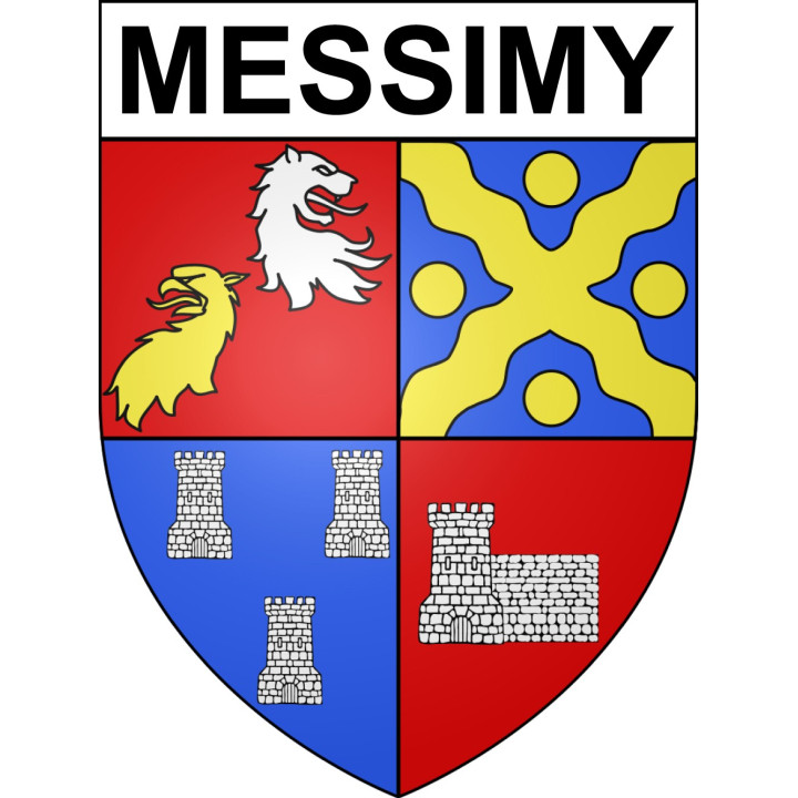 Pegatinas escudo de armas de Messimy adhesivo de la etiqueta engomada