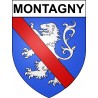 Pegatinas escudo de armas de Montagny adhesivo de la etiqueta engomada