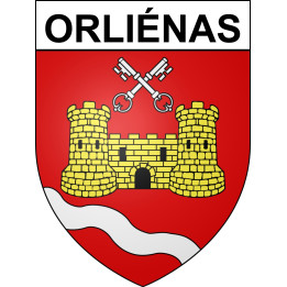 Pegatinas escudo de armas de Orliénas adhesivo de la etiqueta engomada