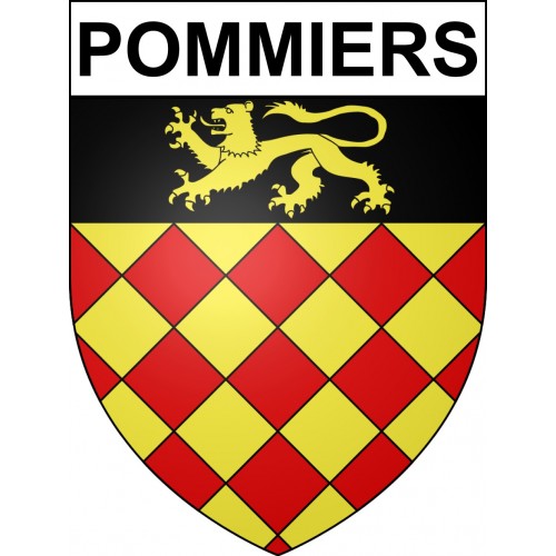Pommiers 69 ville sticker blason écusson autocollant adhésif