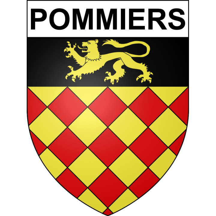 Pommiers 69 ville sticker blason écusson autocollant adhésif
