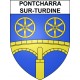 Pegatinas escudo de armas de Pontcharra-sur-Turdine adhesivo de la etiqueta engomada