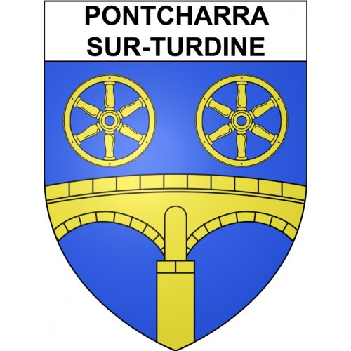 Stickers coat of arms Pontcharra-sur-Turdine adhesive sticker