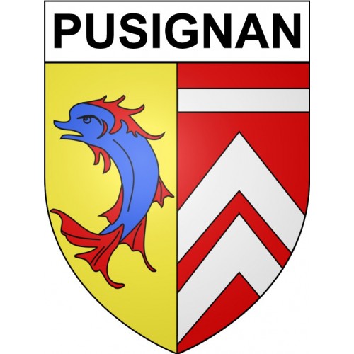 Stickers coat of arms Pusignan adhesive sticker