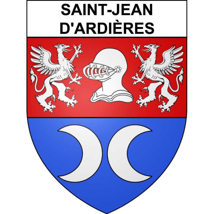 Pegatinas escudo de armas de Saint-Jean-d'Ardières adhesivo de la etiqueta engomada