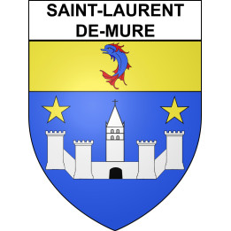 Pegatinas escudo de armas de Saint-Laurent-de-Mure adhesivo de la etiqueta engomada