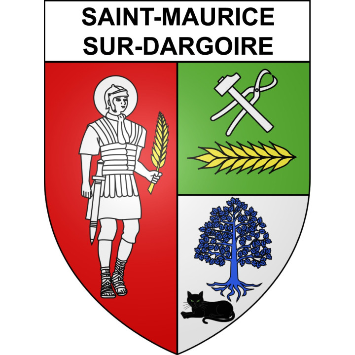 Pegatinas escudo de armas de Saint-Maurice-sur-Dargoire adhesivo de la etiqueta engomada