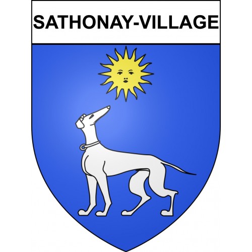 Sathonay-Village 69 ville sticker blason écusson autocollant adhésif