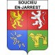 Pegatinas escudo de armas de Soucieu-en-Jarrest adhesivo de la etiqueta engomada