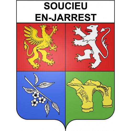 Soucieu-en-Jarrest 69 ville sticker blason écusson autocollant adhésif