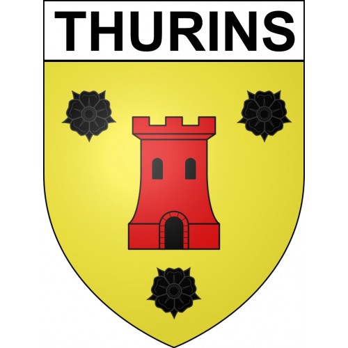 Thurins 69 ville sticker blason écusson autocollant adhésif