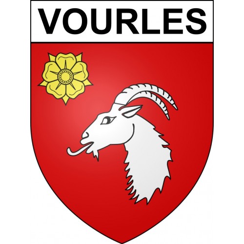 Vourles 69 ville sticker blason écusson autocollant adhésif