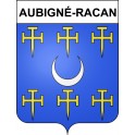 Aubigné-Racan 72 ville sticker blason écusson autocollant adhésif