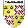 Champagne 72 ville sticker blason écusson autocollant adhésif