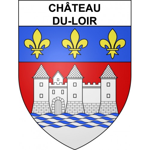Château-du-Loir 72 ville sticker blason écusson autocollant adhésif
