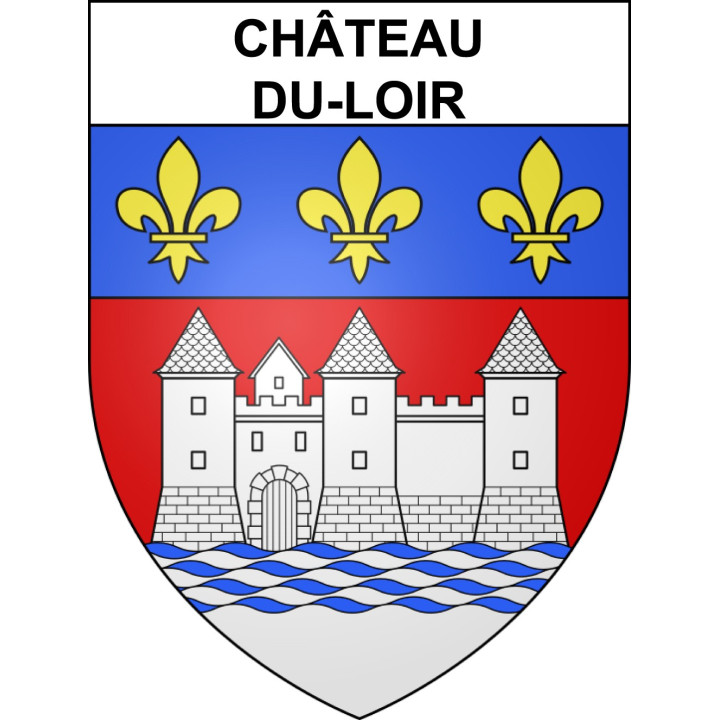 Château-du-Loir 72 ville sticker blason écusson autocollant adhésif