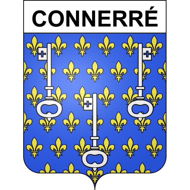 Connerré 72 ville sticker blason écusson autocollant adhésif