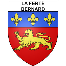 Pegatinas escudo de armas de La Ferté-Bernard adhesivo de la etiqueta engomada