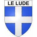 Pegatinas escudo de armas de Le Lude adhesivo de la etiqueta engomada