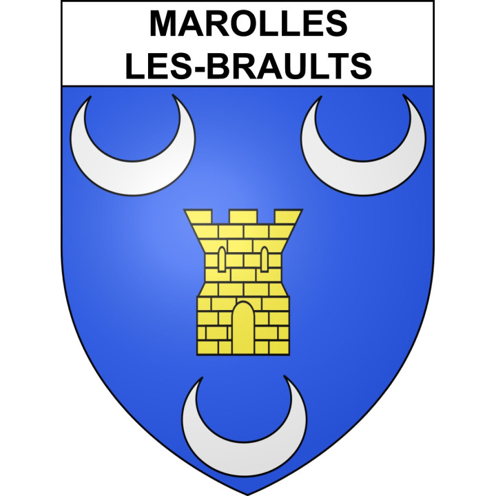 Marolles-les-Braults 72 ville sticker blason écusson autocollant adhésif