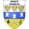 Pegatinas escudo de armas de Moncé-en-Belin adhesivo de la etiqueta engomada