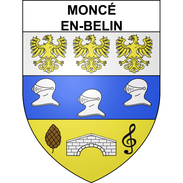Moncé-en-Belin Sticker wappen, gelsenkirchen, augsburg, klebender aufkleber