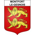 Pegatinas escudo de armas de Montfort-le-Gesnois adhesivo de la etiqueta engomada