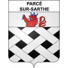Pegatinas escudo de armas de Parcé-sur-Sarthe adhesivo de la etiqueta engomada