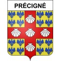 Précigné 72 ville sticker blason écusson autocollant adhésif