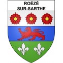 Pegatinas escudo de armas de Roézé-sur-Sarthe adhesivo de la etiqueta engomada