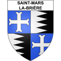 Pegatinas escudo de armas de Saint-Mars-la-Brière adhesivo de la etiqueta engomada