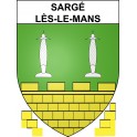 Pegatinas escudo de armas de Sargé-lès-le-Mans adhesivo de la etiqueta engomada