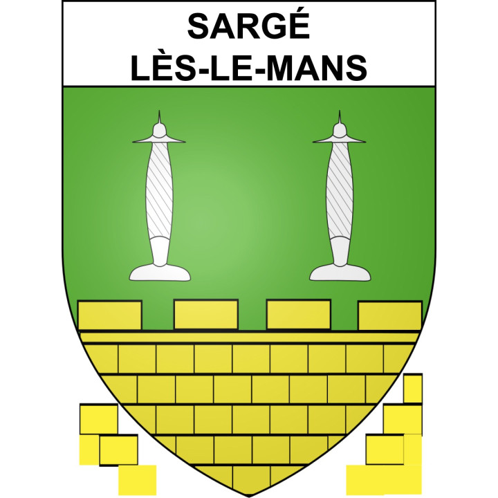 Pegatinas escudo de armas de Sargé-lès-le-Mans adhesivo de la etiqueta engomada