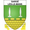 Pegatinas escudo de armas de Sargé-lès-le-Mans adhesivo de la etiqueta engomada