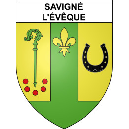 Savigné-l'Évêque Sticker wappen, gelsenkirchen, augsburg, klebender aufkleber