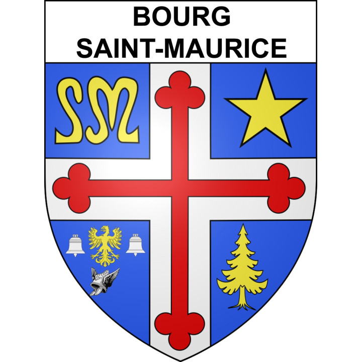 Bourg-Saint-Maurice Sticker wappen, gelsenkirchen, augsburg, klebender aufkleber