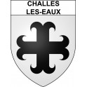 Pegatinas escudo de armas de Challes-les-Eaux adhesivo de la etiqueta engomada