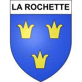 Pegatinas escudo de armas de La Rochette adhesivo de la etiqueta engomada