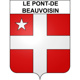Pegatinas escudo de armas de Le Pont-de-Beauvoisin adhesivo de la etiqueta engomada