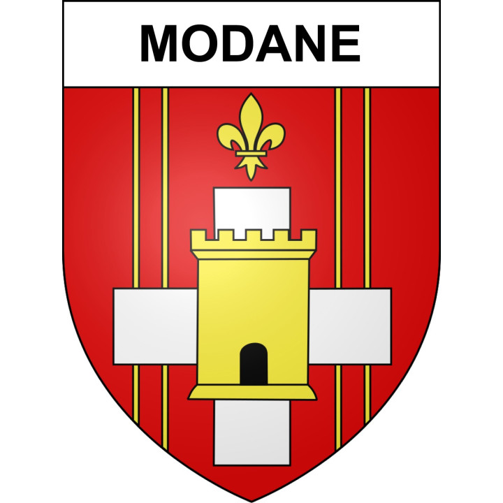 Pegatinas escudo de armas de Modane adhesivo de la etiqueta engomada