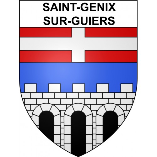 Pegatinas escudo de armas de Saint-Genix-sur-Guiers adhesivo de la etiqueta engomada