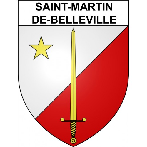 Pegatinas escudo de armas de Saint-Martin-de-Belleville adhesivo de la etiqueta engomada