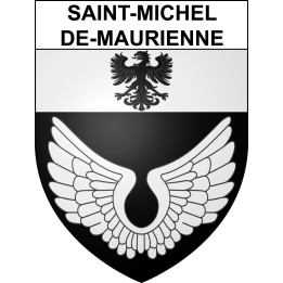 Pegatinas escudo de armas de Saint-Michel-de-Maurienne adhesivo de la etiqueta engomada