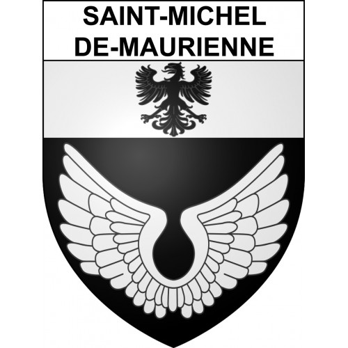 Pegatinas escudo de armas de Saint-Michel-de-Maurienne adhesivo de la etiqueta engomada