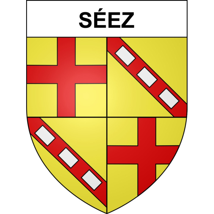 Pegatinas escudo de armas de Séez adhesivo de la etiqueta engomada